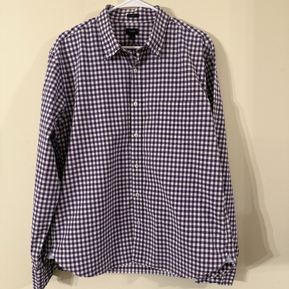 J.CREW Other - J. Crew Men's Slim‎ Shirt Size XL Purple Gingham Preppy Career Polished Trendy